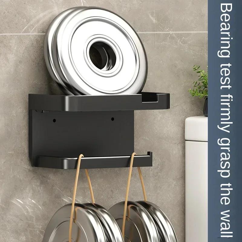Plastic Toilet Paper Holder Bathroom Wall Mount WC Paper Phone Holder Shelf Punch-free Towel Roll Storage Shelf Accessories