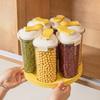 Sealed 6 Grids Grain Storage Box Food Grade Rotating Rice Container Grain Dispenser  Kitchen Use