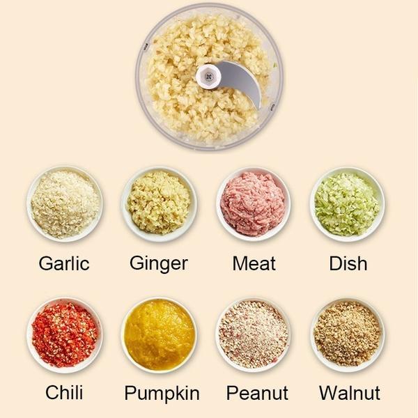 Elektrický mini sekáček na česnek Kráječ na česnek Lis na česnek Sekáček na česnek Paprika Chilli Zelenina Ořechy Mlýnek na maso Potravinový procesor Sekáček