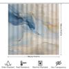 Luxury Blue Beige Marble Print Shower Curtain For Bathroom Decor Waterproof Fabric Material With Silver Grommets Ring Set (180 X