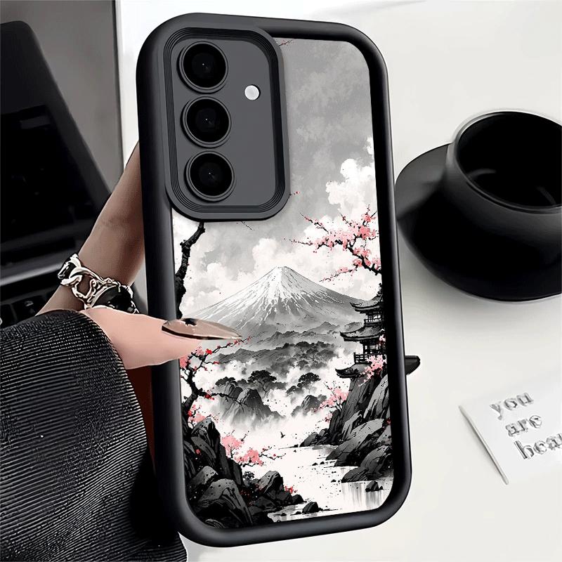 Phone Case for Samsung Galaxy A17 A16 A15 A14 A13 Japanese Minimalist Pine Tree A56 A36 A26 A55 A35 A25 A54 A34 A24 A53 A33 A23