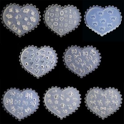Molde de silicona para decoración de uñas en 3D, molde decorativo de cabujón para decoración de uñas, herramientas para hacer arte de uñas, moldes de plantilla de silicona tallados
