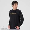 Phiten RAKU Shirt, Sports (Smooth Dry), Long Sleeve, Black with Gold Logo, Size S