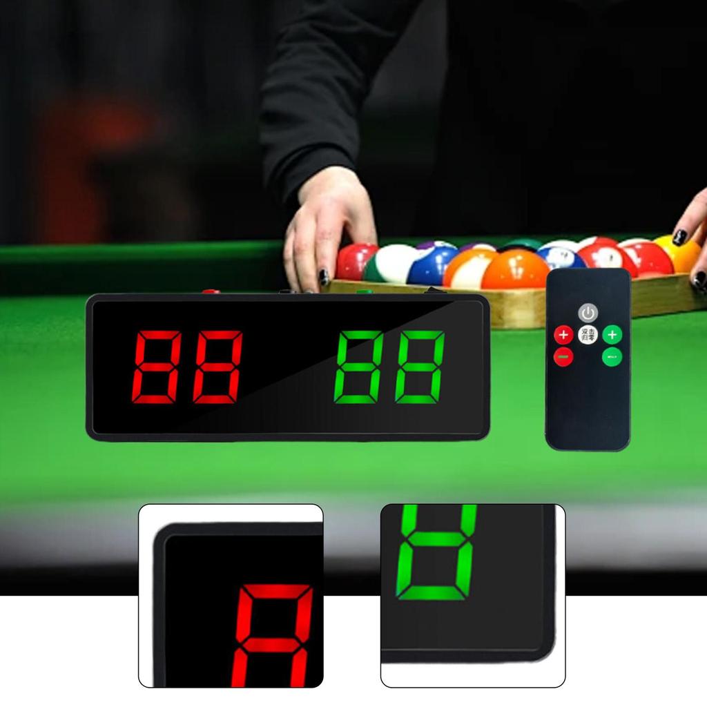 Electronic Billiards Scoreboard Digital Scoreboard Sturdy 26x9.5x3cm for Indoor Games Versatile Score Keeper with Remote