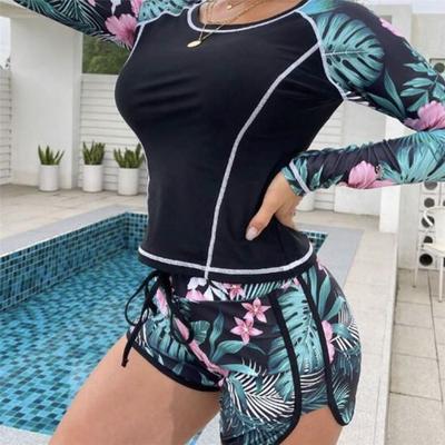 Bikini-Badeanzug grenzüberschreitend neu Damen eng langärmelig Boxershorts Neoprenanzug Sonnenschutz-Badeanzug
