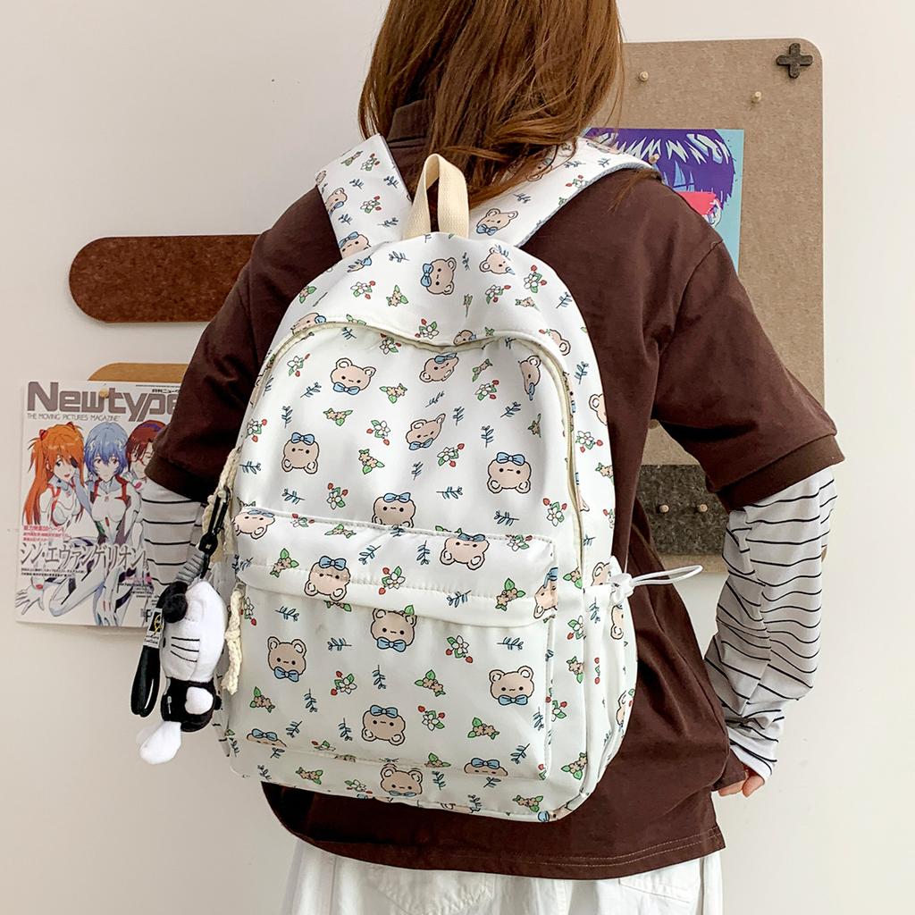 Schoolbag New Large-capacity Load-reducing Casual Backpack Cute Girl Travel Backpack Small Fresh Junior High School Student Backpack