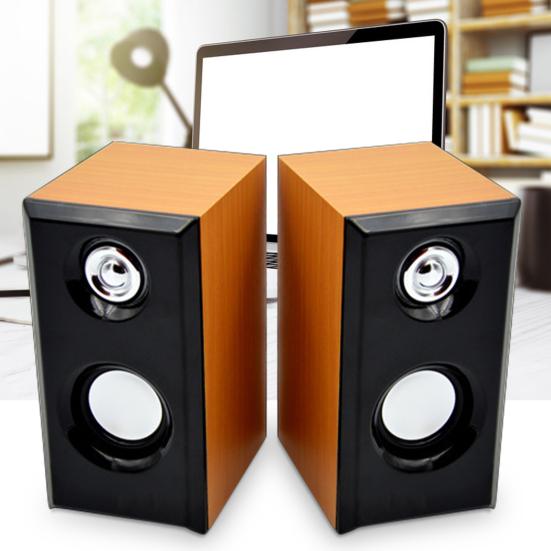 2Pcs JT042 Sound Concise Wood Multi Box Subwoofer Used Portable Music Speaker USB