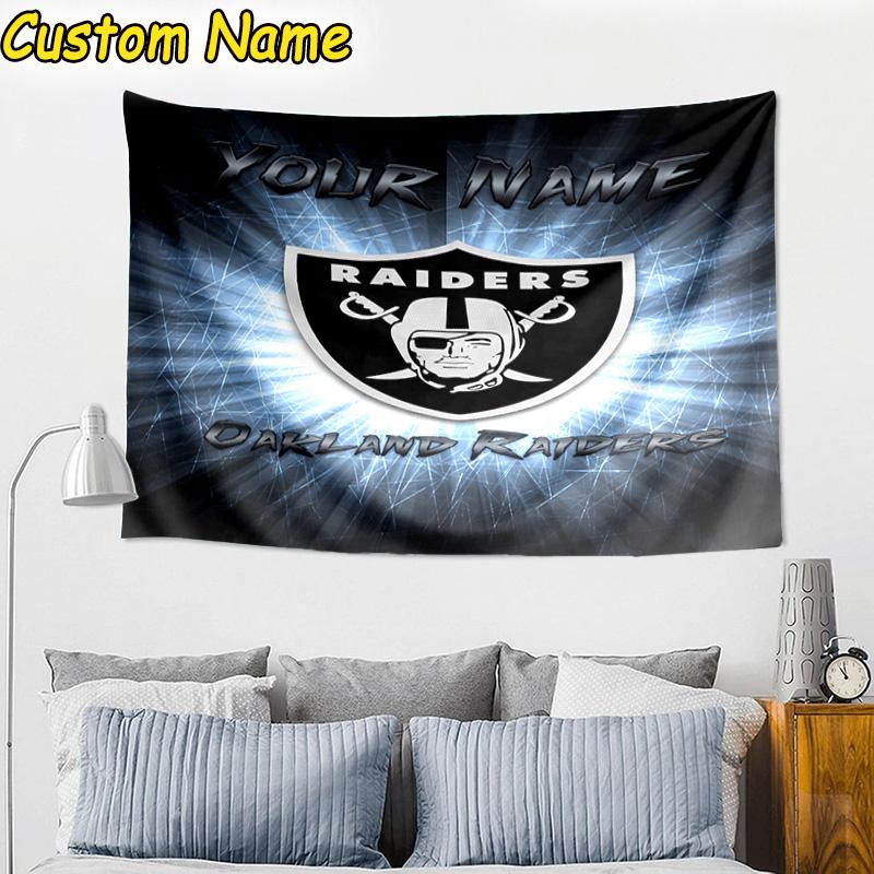 Custom Name Las Vegas Raiders Design Tapestry Room Decoration Wall Hanging for Living Room Bedroom, dormitory, Birthday and Christmas gifts