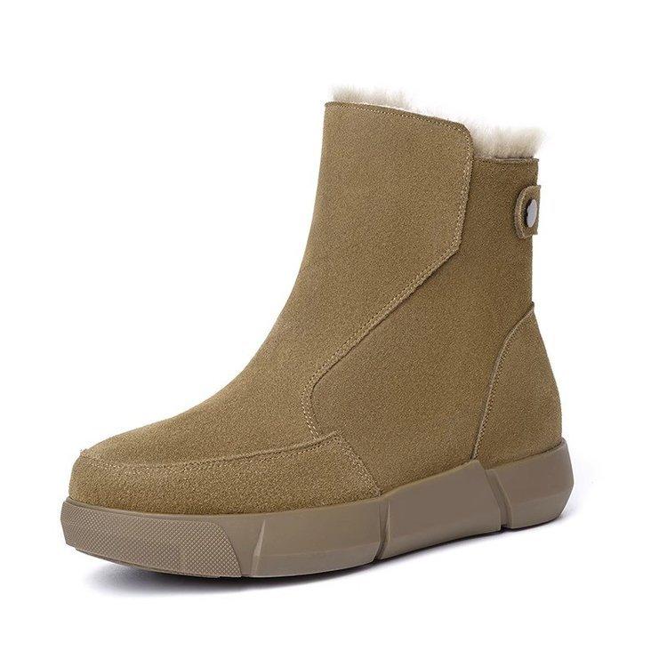 

Зимние новые ботинки Мартин женские из мягкой кожи зимние ботинки женские хлопковые ботинки на плоской подошве короткие ботинки шерстяные хлопковые туфли мягкая подошва женские кожаные ботинки 42 армия зеленый