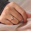 Fashion Personality Temperament Simple Metal Geometric Pearl Ring Round Heart Ring Joint Ring Women