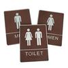 Toilet Door Sign Men Women Bathroom WC Mark Label Self-Adhesive Wall Sticker DIY Decor for Office Business Hotel Unisex