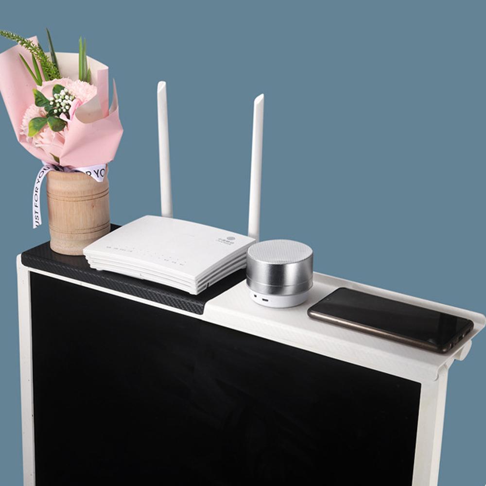 Adjustable Tv Screen Top Shelf Computer Monitor Desktop Screen Top Storage Rack Tv Media Box, Router Shelf Rack Home Organizer