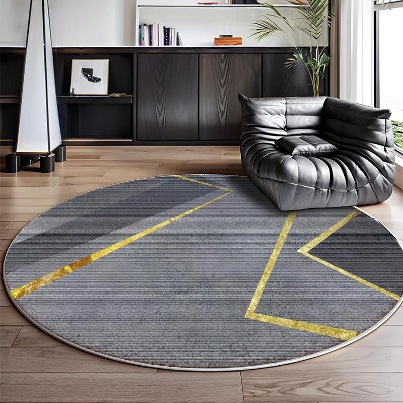 Modern Geometric Circular Carpet Luxury Office Chair Floor Mat for Spacious Living Room Sofa Carpet Home Decoration