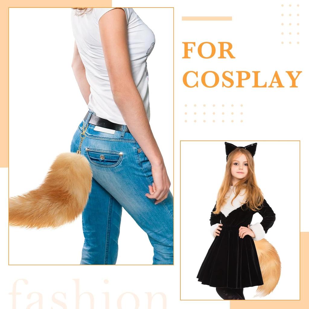 Echter Fuchsschwanz Schlüsselanhänger Wolfsschwanz Pelz Quaste Schönes Accessoire Länge 40 cm Autoschlüsselanhänger für Damen Ketten Geschenke