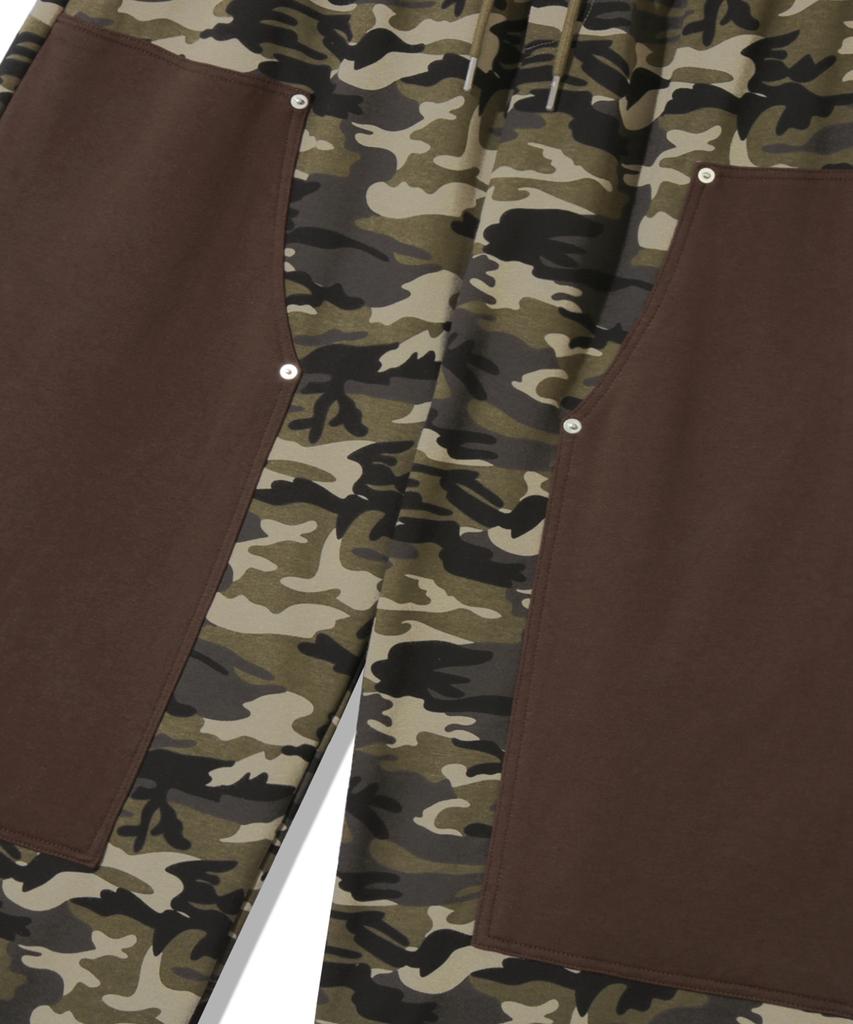 TRILLION Camo Carpenter Wide Sweatpants_Khaki