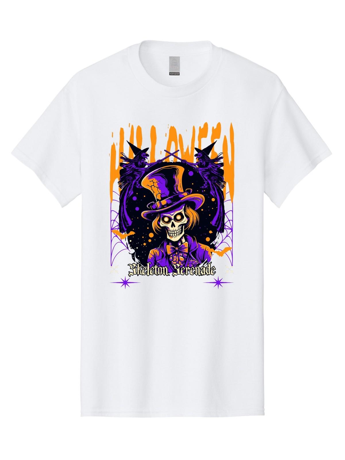 Skeleton-Serenade Mens Graphic Tee,100% Cotton,Casual Summer Wear S