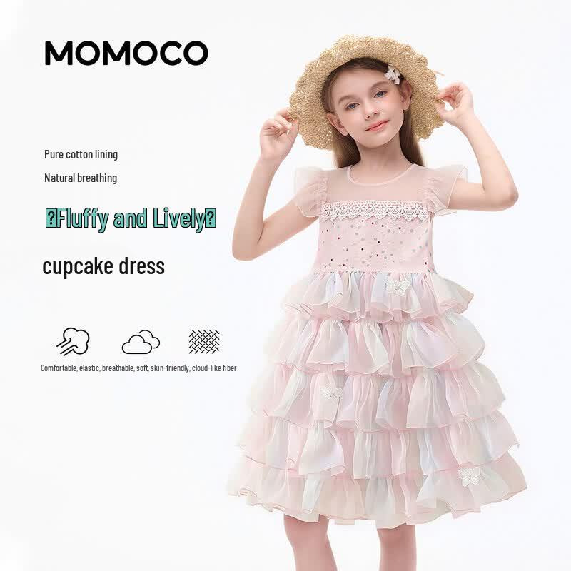 MOMOCO Girls 2026 Summer Sweet Mesh Dress 90