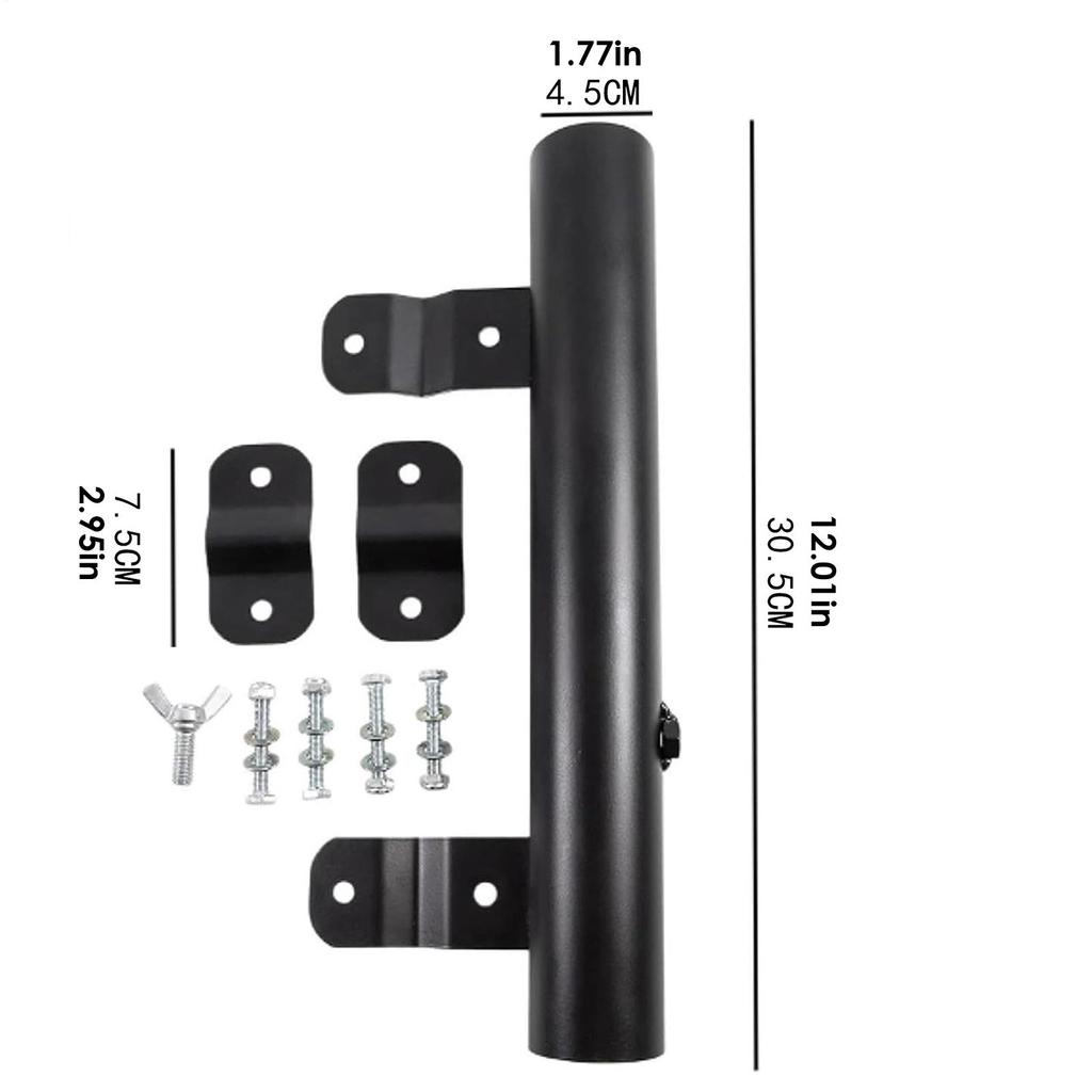 RV Ladder Flag Pole Mount RV Bumper Flag Pole Mount Rust-Resistant Heavy Duty Steel Bracket Removable For Parades Boating Deck