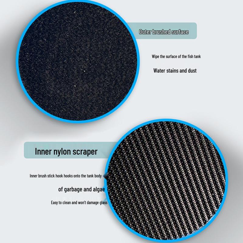 Compact Magnetic Fish Tank Algae Remover Brush - Super Strong Suction for Glass Cleaning