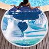 Antarctic Iceberg Round Beach Towel with Tassels, Absorbent Quick Dry Circle Pool Towel Roundie Yoga Meditation Mat Picnic Rug