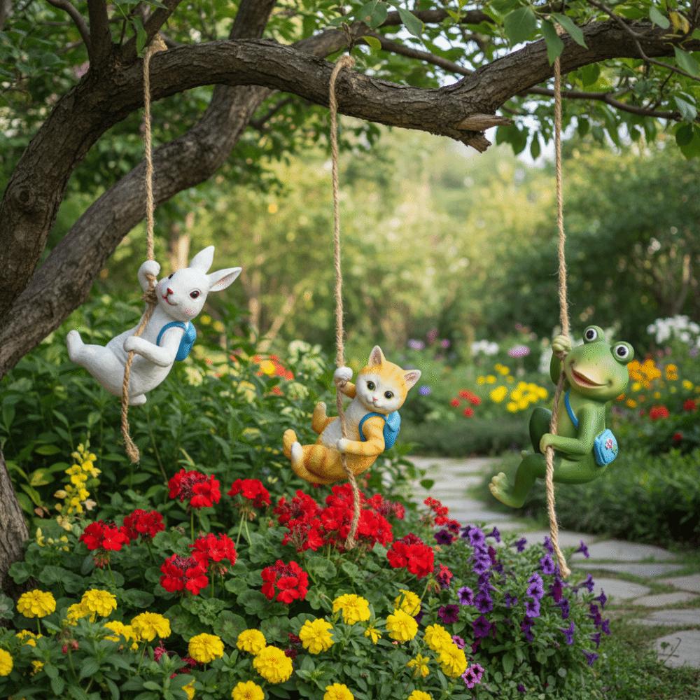 Miniature Size Easter Bunny Decor Funny Climber Garden Decor Climbing Animal Statue  Office Decor