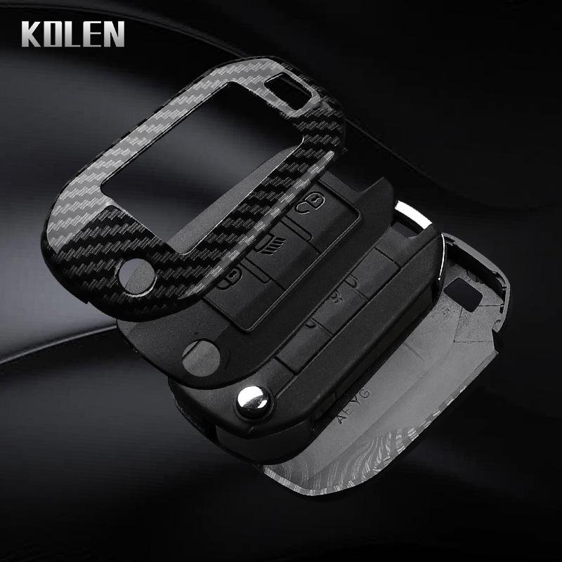 ABS Carbon Fiber Style Car Key Case Cover For Peugeot 208 308 T9 508 2008 3008 4008 For Citroen C4 For Opel Corsa Crossland X