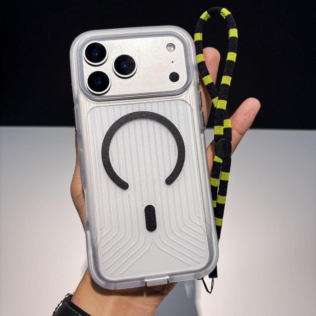 Luminous Magnetic Anti-slip Strip for Apple 17PROMAX iPhone16 Matte Soft Case