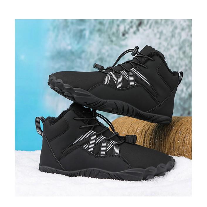 Men's Winter Non-slip Lace-up Cotton Snow Boots, Mid-top Sport Style, Couple's Edition.