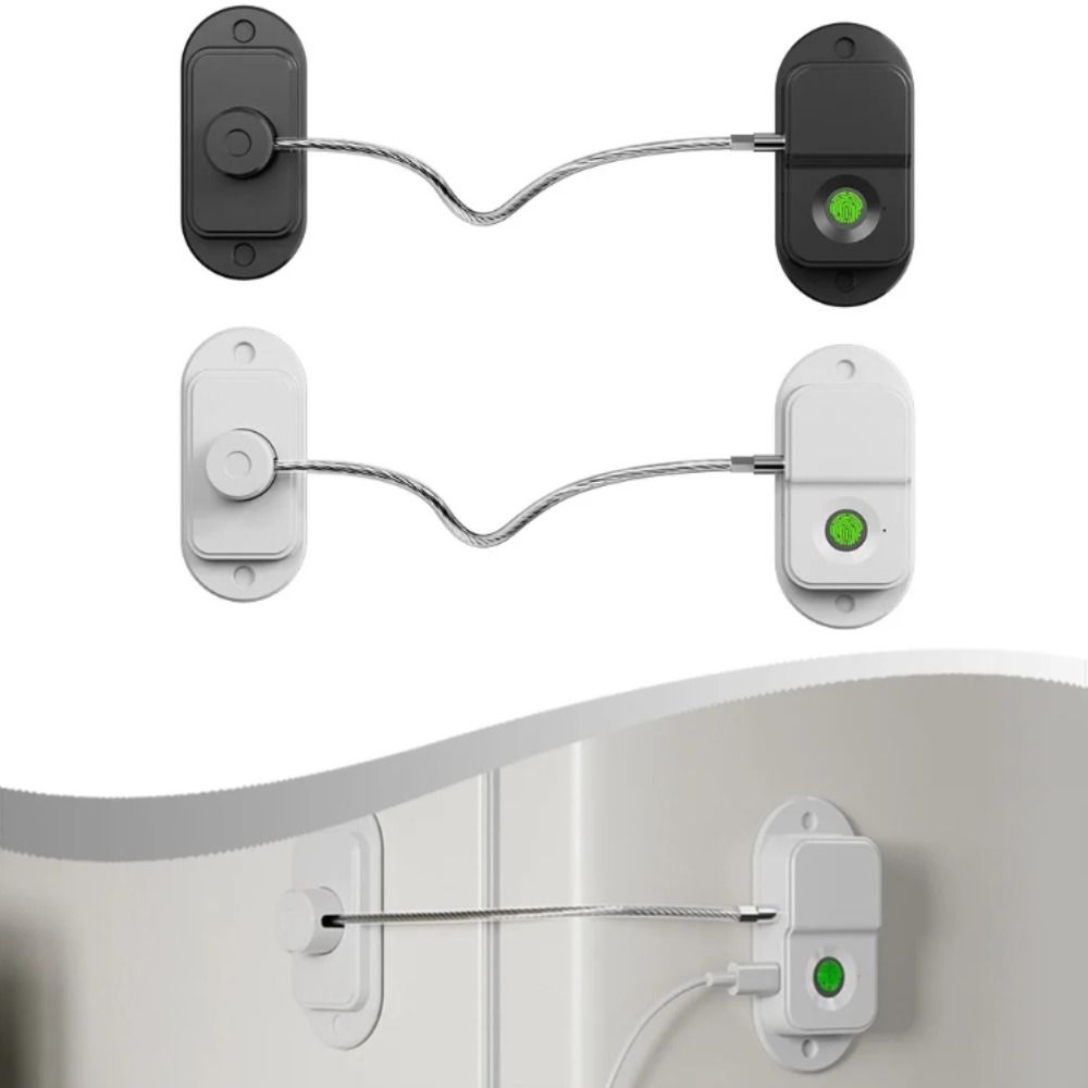 Intelligent Spärr Barnsäkerhetslås Rostfri Kabel Kylskåpslås Dörrlås Hemsäkerhet