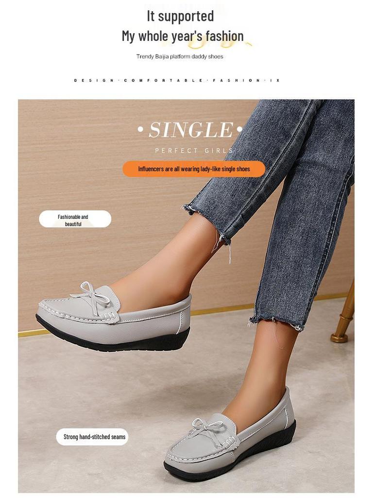 2024 Spring & Fall Women's Casual Flat Nurse Loafers with Tendon Sole