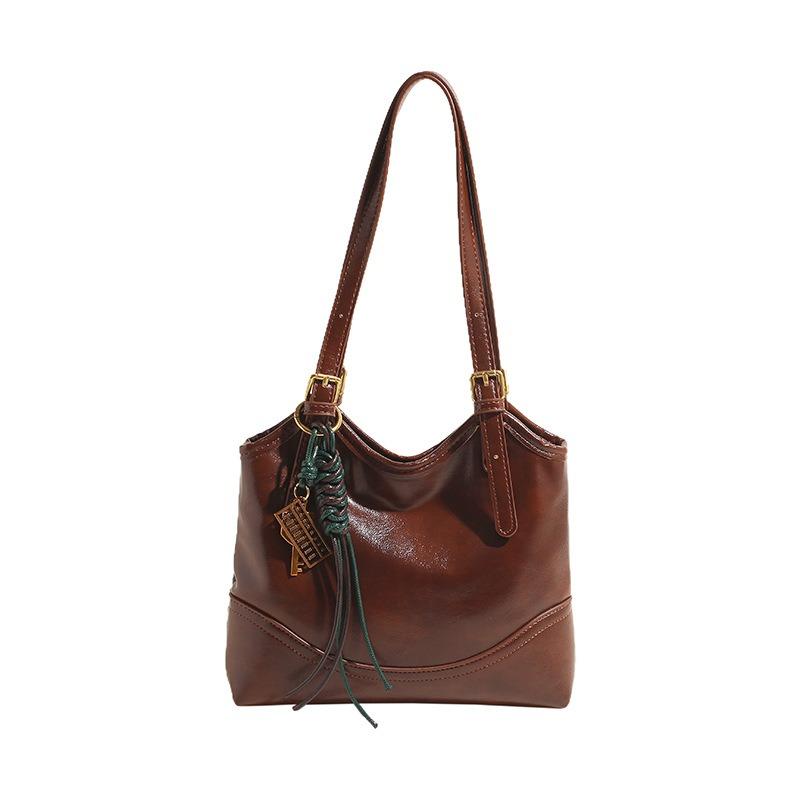 Niche retro bag women's new popular trendy versatile shoulder underarm bag portable bucket bag