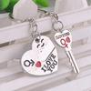 Love Heart Key Chains Lock Rings Bag Jewelry Wedding Trinket Valentine Day Gift