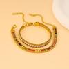 Pulsera en Capas de Acero Inoxidable y Oro de 18 Quilates con Circonita: Joyería Colorida y Versátil para Mujer