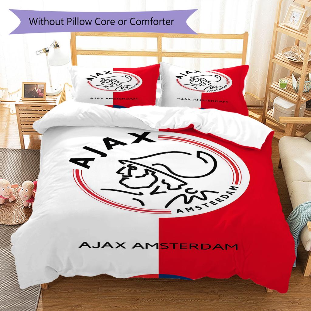 AFC Ajax Amsterdam Bedding Quilt Set Quilt Cover Pillowcase Home Decoration Birthday Gift (1 * Duvet Cover + 2 * Pillowcase, Without Core)