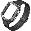 Bracelet + Case with Diamonds for Apple Watch 7/8/9 41mm, Black