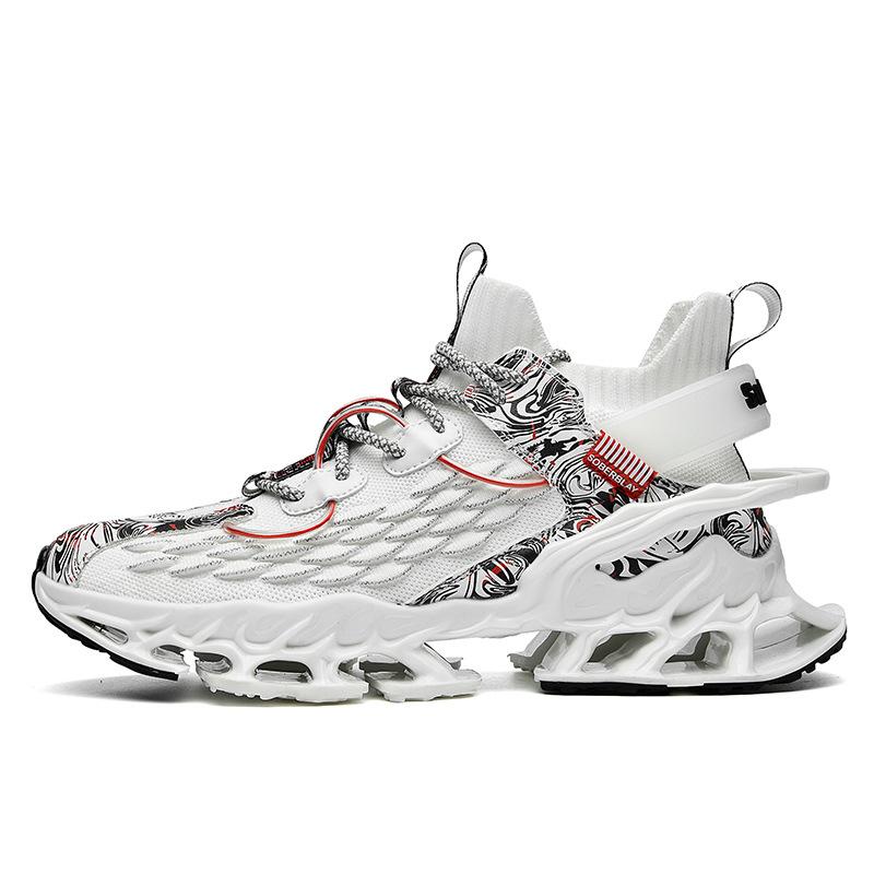 Мужская обувь Guochao весна-осень кроссовки баскетбольная спортивная обувь сверхлегкая амортизация дышащие кроссовки с беговым лезвием Guochao 39 белый