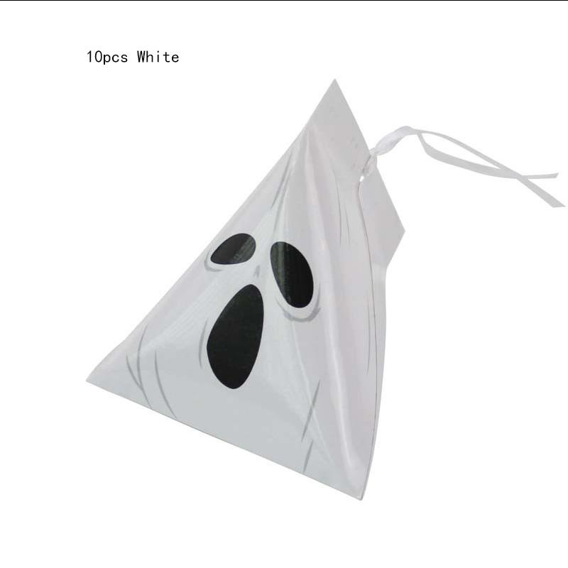 10Pcs Halloween Creative Triangle Candy Bag Halloween Multi Functional Storage Bag Cartoon Pattern Bag