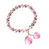 Pink Cherry Pendant Necklace for Women Sweet and Vibrant Style Clavicle Chain Exaggerated Fruit Charm Neckchain Jewelry