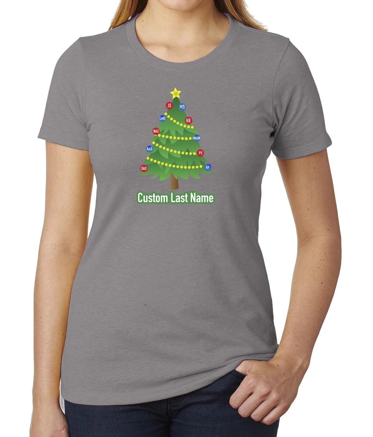 Christmas Tree with custom Name- Family Reunion Woman s T-Shirts S