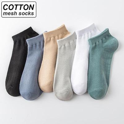 6 Paare/los Hohe Qualität Männer Mesh Ankle Socken Atmungsaktive Baumwolle Sport Socken Casual Sportlich Sommer Dünn Geschnitten Kurze Sokken