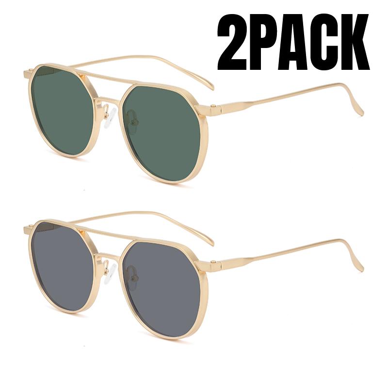 Luxury Brand 2PACK Sunglasses Women Small Vintage Eyewear Women/Men Round Glasses Women Designer Lentes Hombre