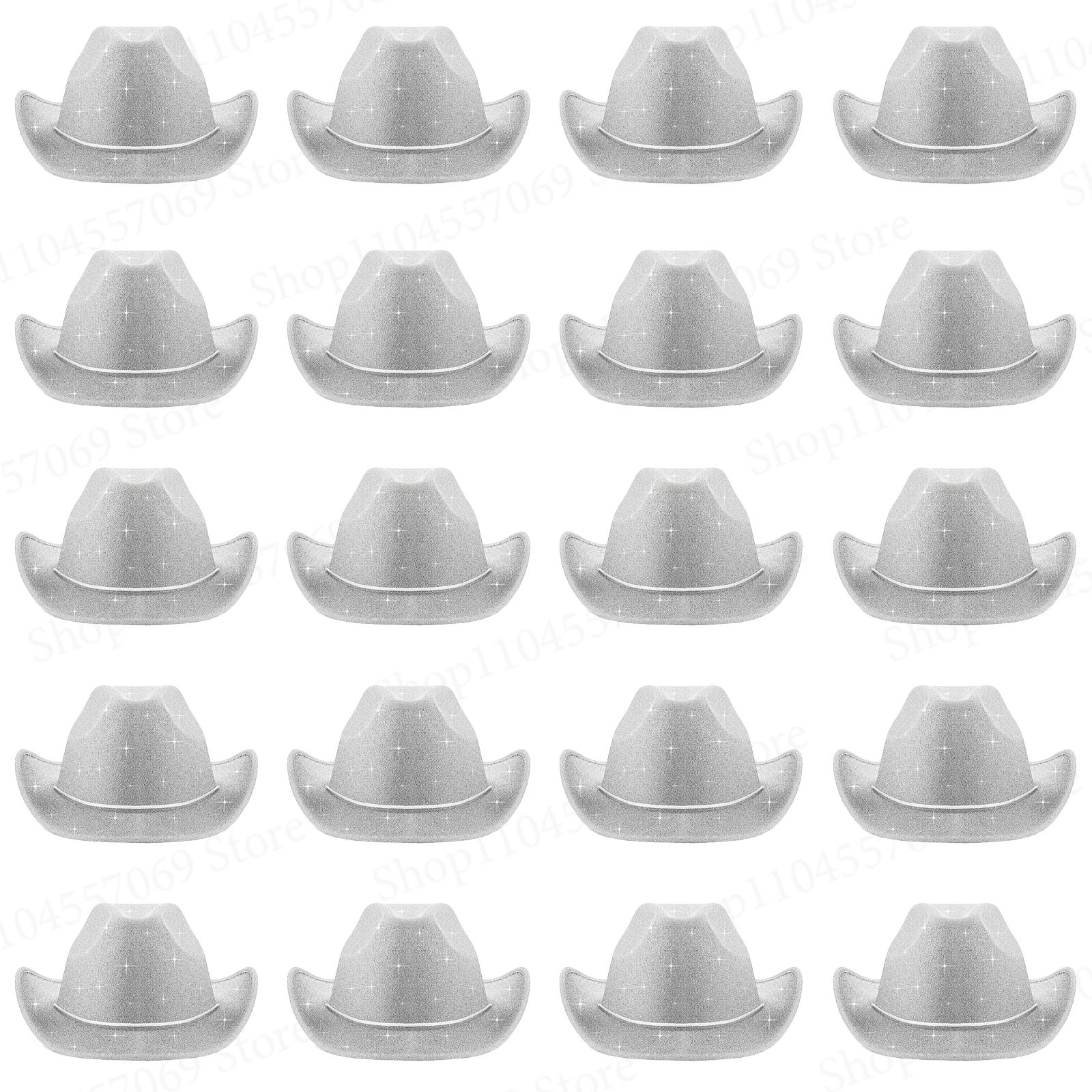 6-24Pcs Sparkly Cowboy Hat for Wedding
