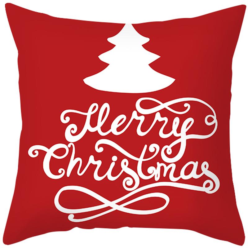 Christmas Red Christmas Decorations Printed Pattern Cushion Cover for Home Living Room Sofa Decoration Pillowcase