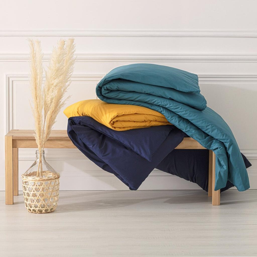 Cotton Duvet Cover 140X200 Cm, Natural Blue