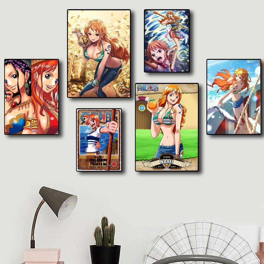 1pc One Piece Nami Poster Paper Print Home Bedroom Entrance Bar Cafe Art Painting Decoration