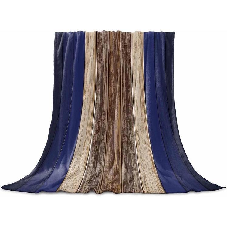 

Farmhouse Sage Green Brown Throw Blanket, Soft Fluffy Fuzzy Blankets & Throws for Bed/Couch, Vintage Country Wooden Lightweight Warm Blankets for 30 W x 40 L темно-синього кольору