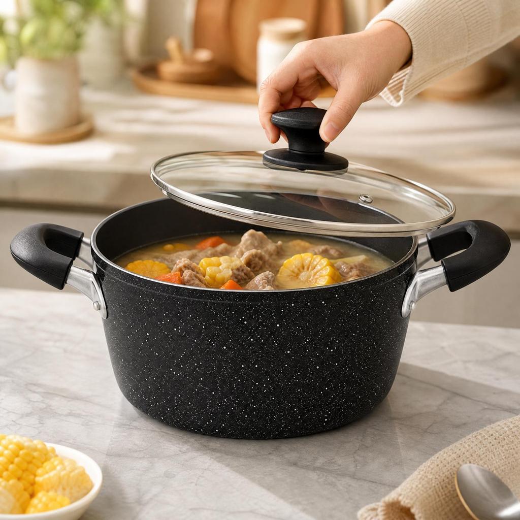 Nonstick Soup Pot Easy to Clean Cookware for Families