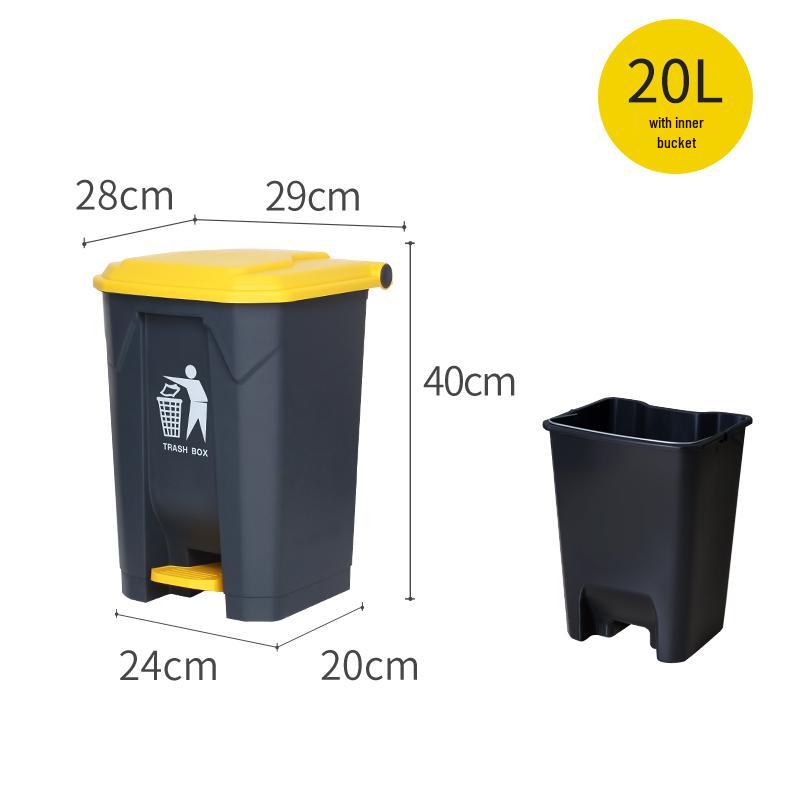 Large Foot-Pedal Trash Can with Lid for Commercial, Office, Outdoor, and Household Use