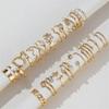 Gold/Silver Wave Joint Rings Set Alloy Love Chain Joint Ring 2024 Multi Style Ring Set  Woman