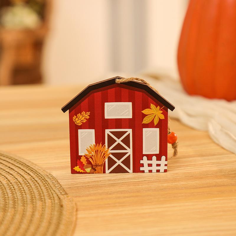 Harvest Festival Wooden Sign Turkey Pendant Thanksgiving Wooden Painted Car Pendant Pumpkin Wooden Sign Decoration